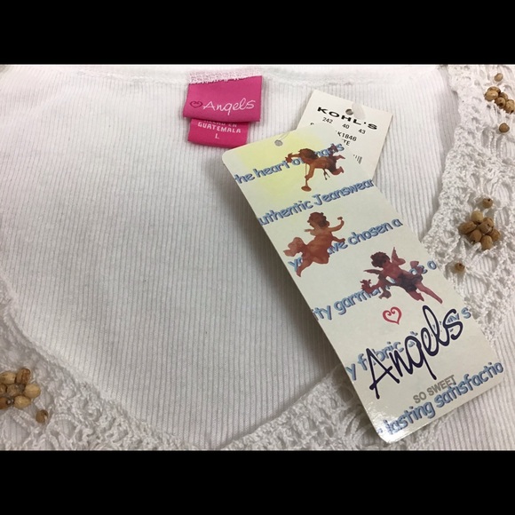 Tee,white ribbed, with neck decor. - Picture 3 of 5